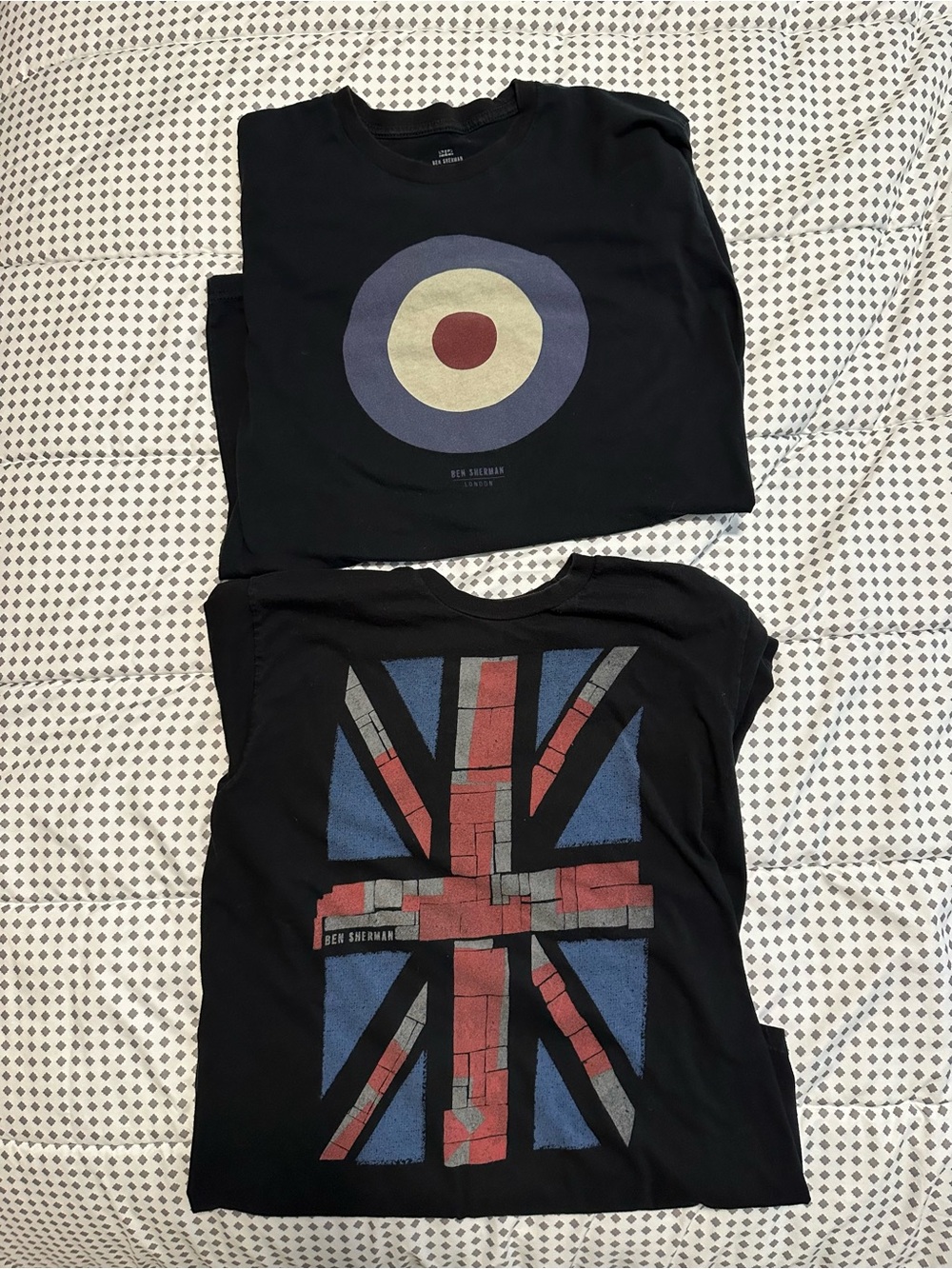 Two Ben Sherman T-Shirts UK Flag and RAF Roundel